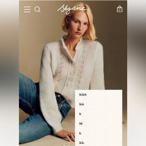 Sezane Angie Cardigan Ecru Size M